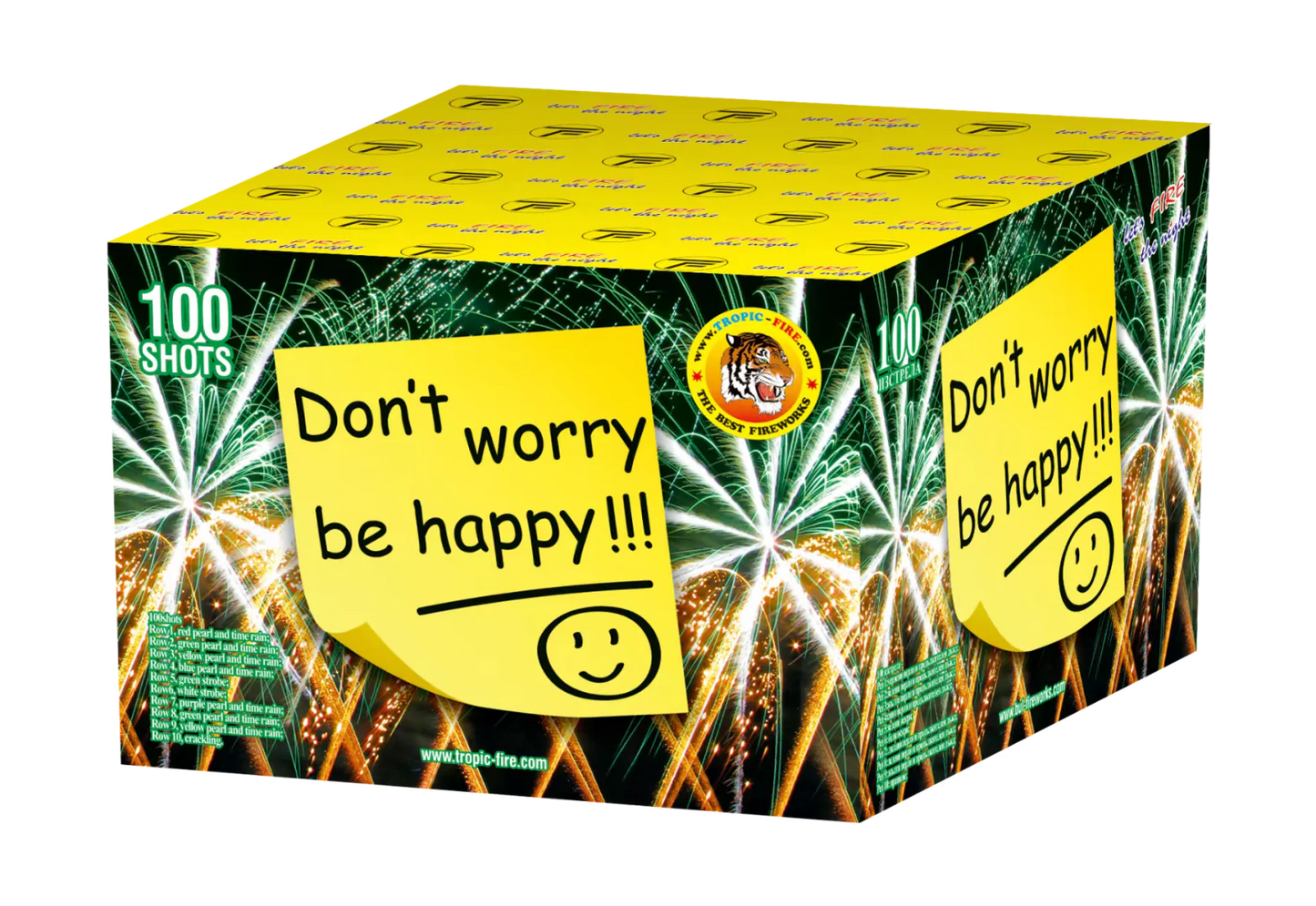 Baterie artificii 100 focuri 16 mm calibrul DONT WORRY BE HAPPY TFC16100-2M